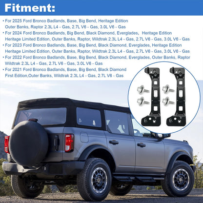 2Pcs Rear Soft Top Quarter Panel Reinforcement Bracket For Bronco 2021-2025