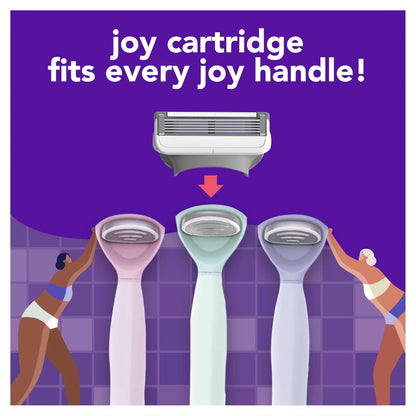 joy razor blade cartridge refill for women, 4 4 Count (Pack of 1), Purple