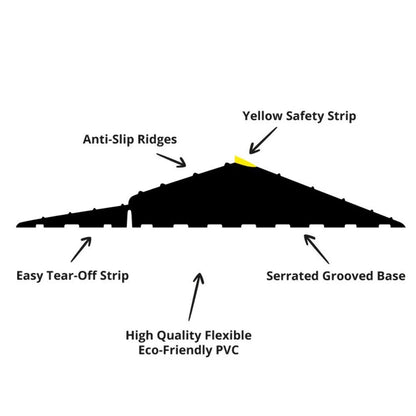 10'6"/3.2m Weather Defender® XL | 10'6" (incl. 1 adhesive), Black/Yellow