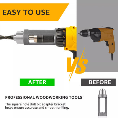 Square Hole Drill Bit Adapter Part Professional Woodworking Tool Electric