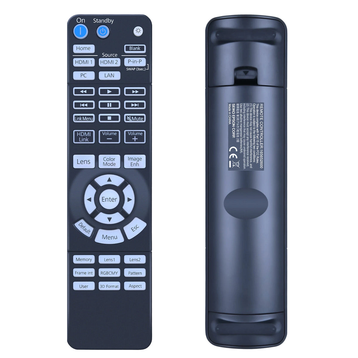 Replacement Remote Control For Epson 1656526 / 165652600 Projector