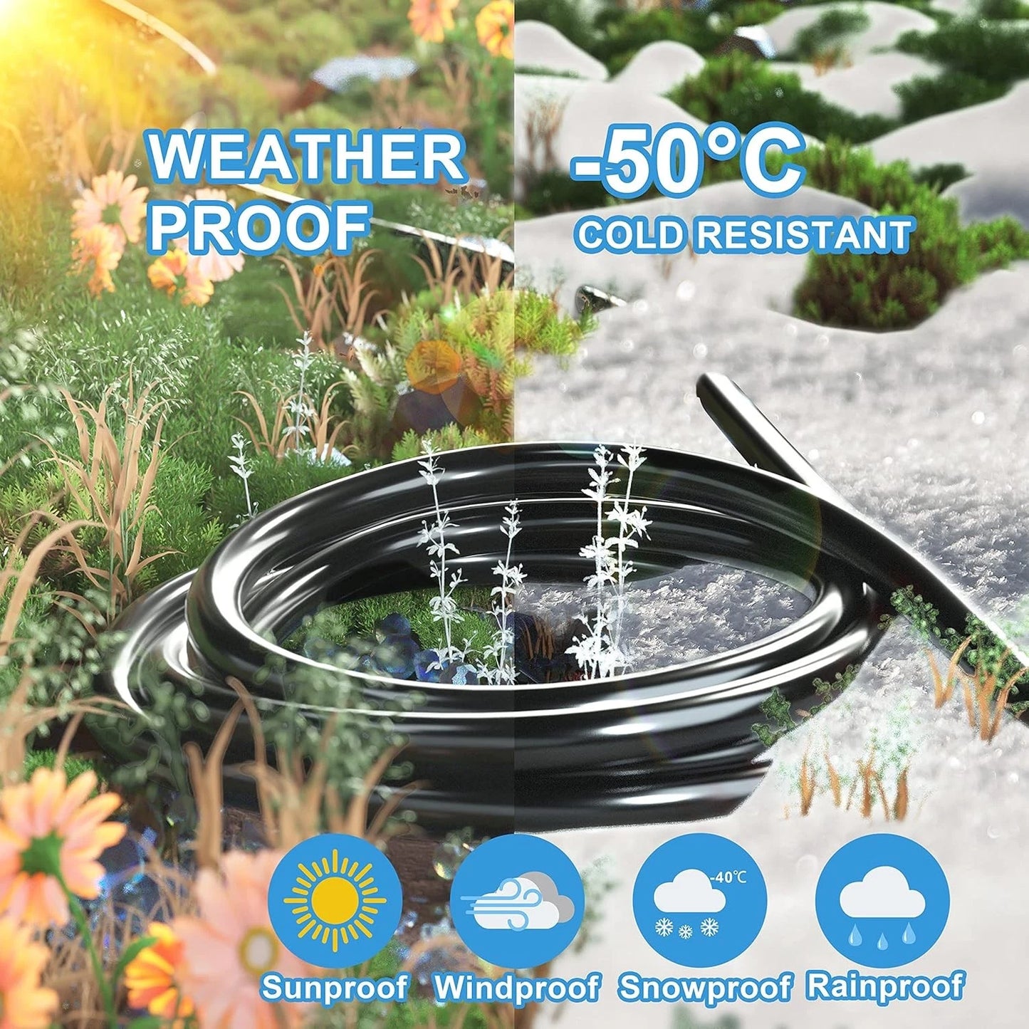 HUANCHAIN 100 FT 16 Gauge Black Indoor Outdoor Extension Cord 100 FT,