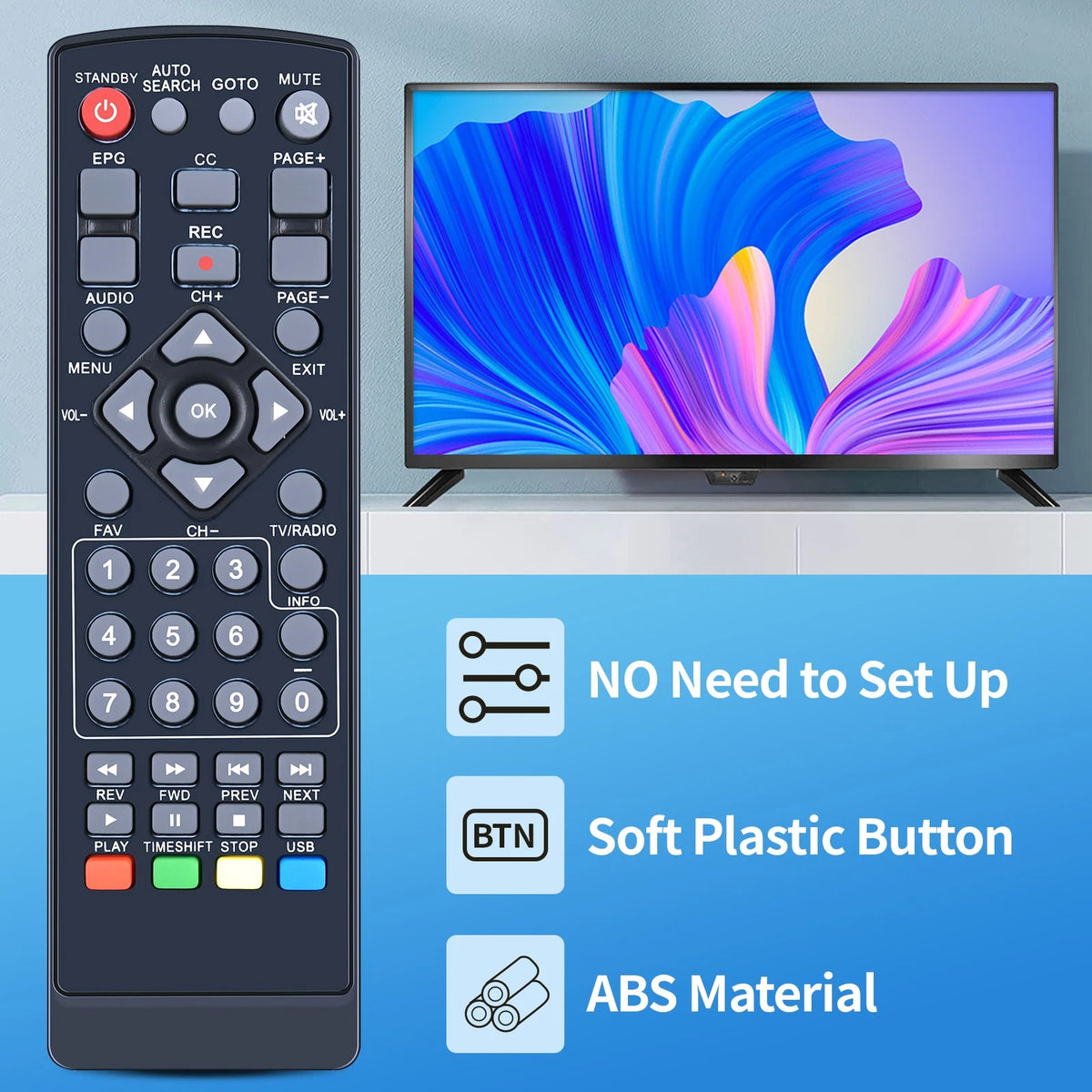 For ZJBOX Digital Converter Box Remote Control
