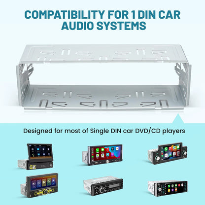 NuIth Universal Single Din Stereo Radio Replacement Fitting Cage Kit, 1 Din...