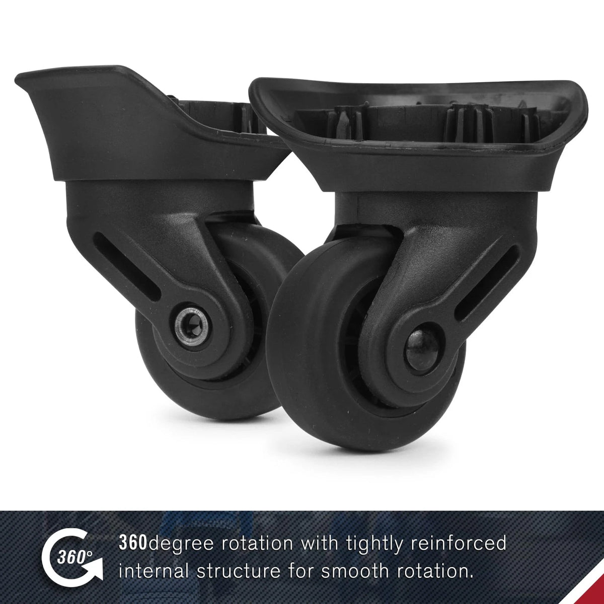 Zoofen Luggage Wheels Replacement 2 pcs Suitcase Black