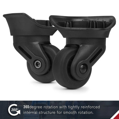 Zoofen Luggage Wheels Replacement 2 pcs Suitcase Black