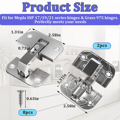 2PCS 343.90.710 Adjustable Concealed Pie Cut Corner Cabinet Hinge Compatible...