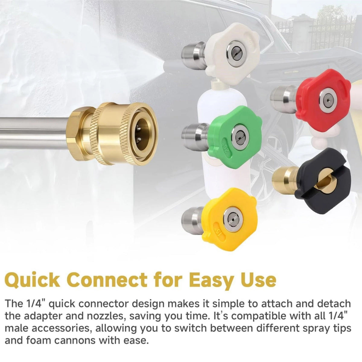 Pressure Washer Gun Adapter For Dewalt DCPW550 With 1/4'' Quick Connect System
