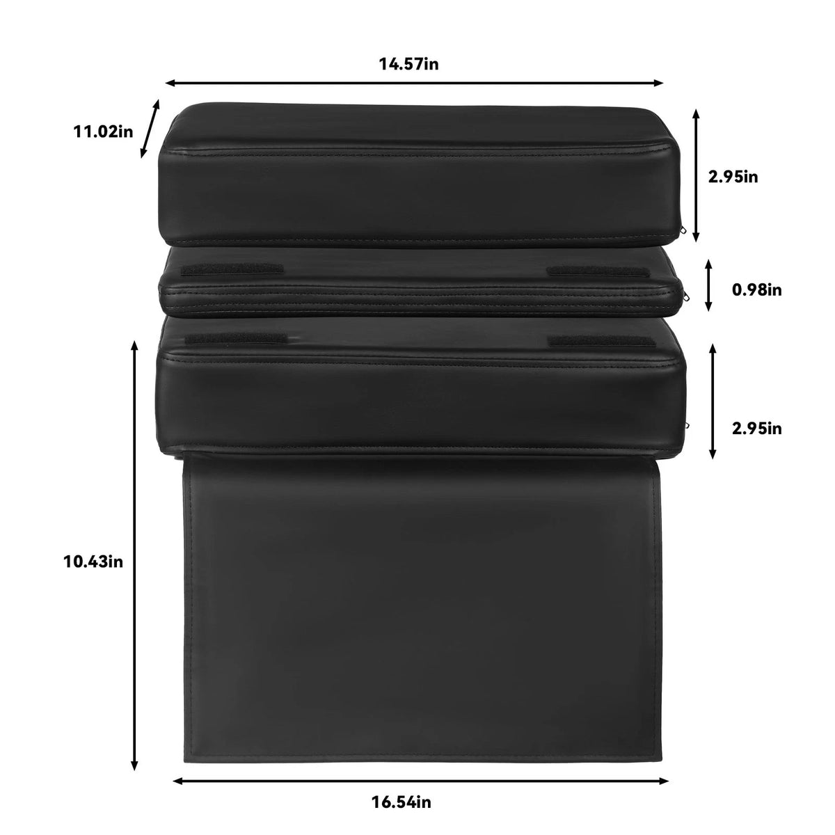 HOMBYS Adjustable Salon Booster Seat for Kids Leather 14.5"x11"x7.4", Black
