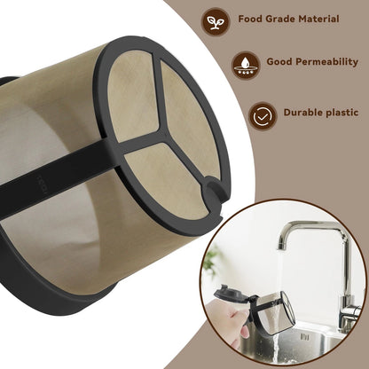 Black Permanent Coffee Filter & 100Pcs Paper Filters Compatible