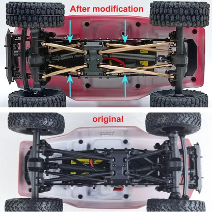 RCLIONS Higher Extra Clearance RC Links Linkage Set for 1/24th Axial Gold
