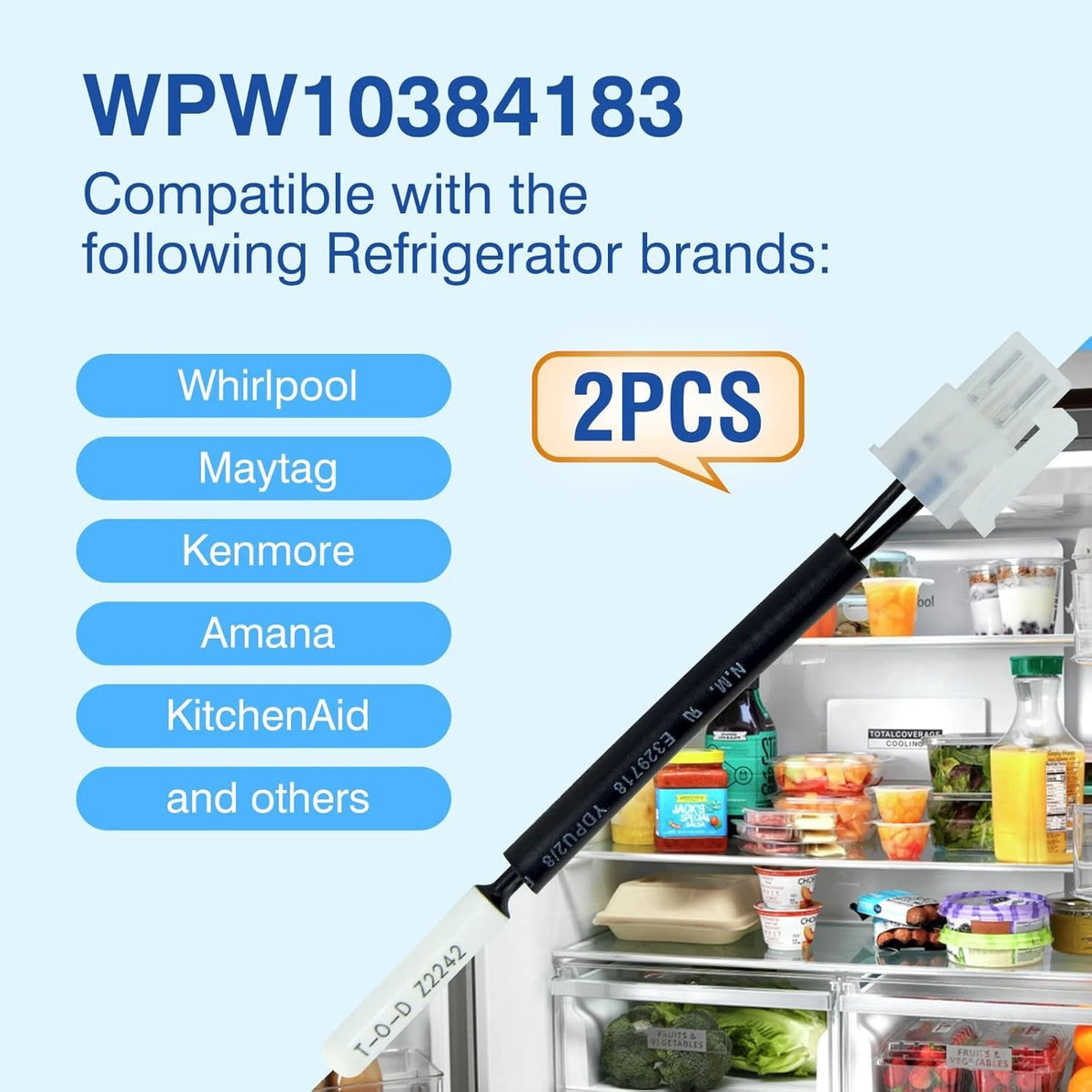 WPW10384183 W10384183 Refrigerator Thermistor - Replacement Parts Compatible...