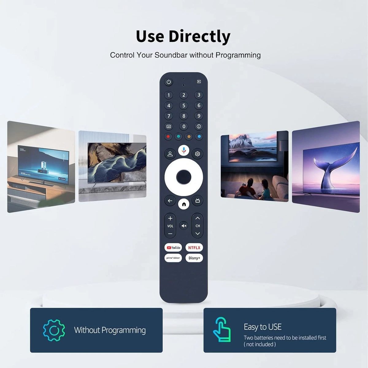 Voice Remote Control For RockTek GX1 Google TV 4K UHD Streaming Player