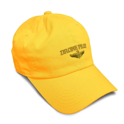 Soft Baseball Hat Embroidered Dad One Size, Golden Yellow Design Only