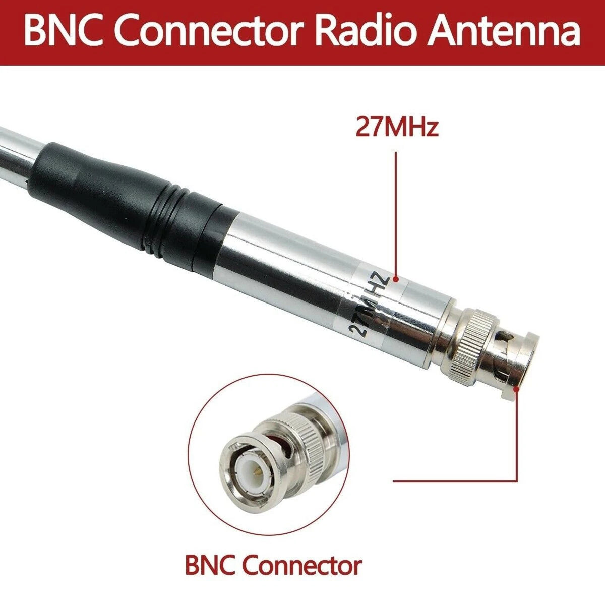 27MHz Radio BNC Walkie Talkie Telescopic Antenna For Midland 75-822 75-785 MHS75