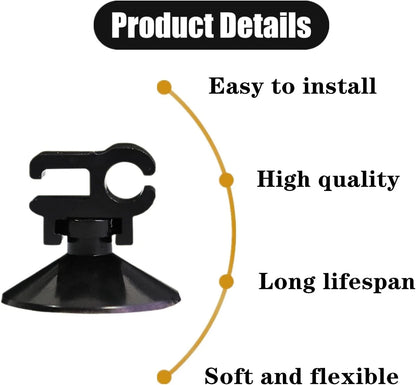 20 PCS Aquarium Suction Cup Clips Professional Fish Tank Black