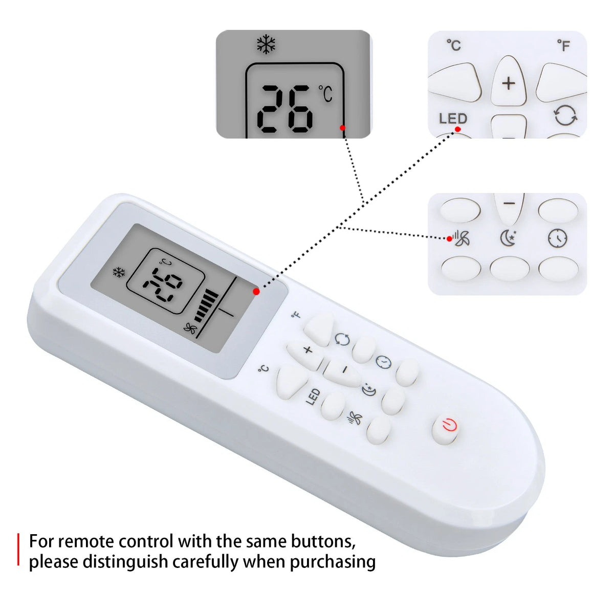 Remote Control For BLACK+DECKER Portable Air Conditioner BPACT10WT BPACT12HWT
