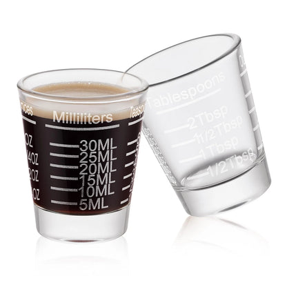 Ackers Shot Glasses Etching Scale Measuring SMALL, Scale(Pack of 2)