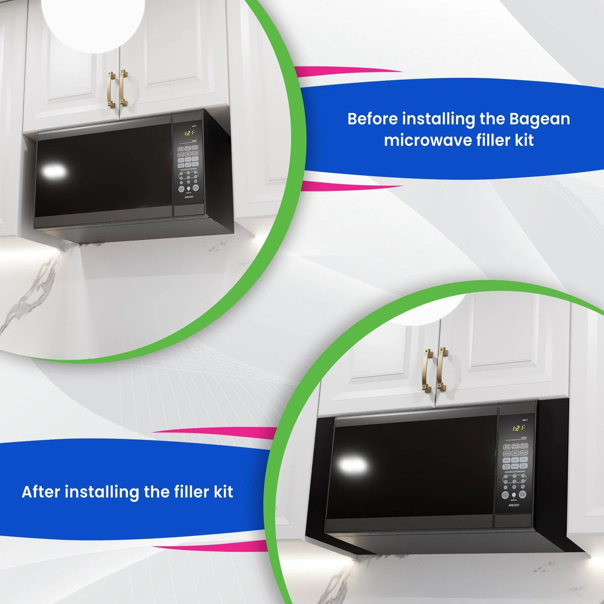 Universal Microwave Trim Kit - Black metal 15.75”H x 10.75”D x 2.95"W,