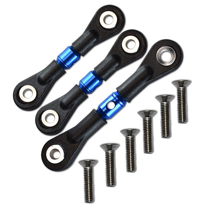 3Pcs Aluminum Steering Rod Link Rod Tie Rod For Tamiya TT-02 TT02 1/10 RC Car