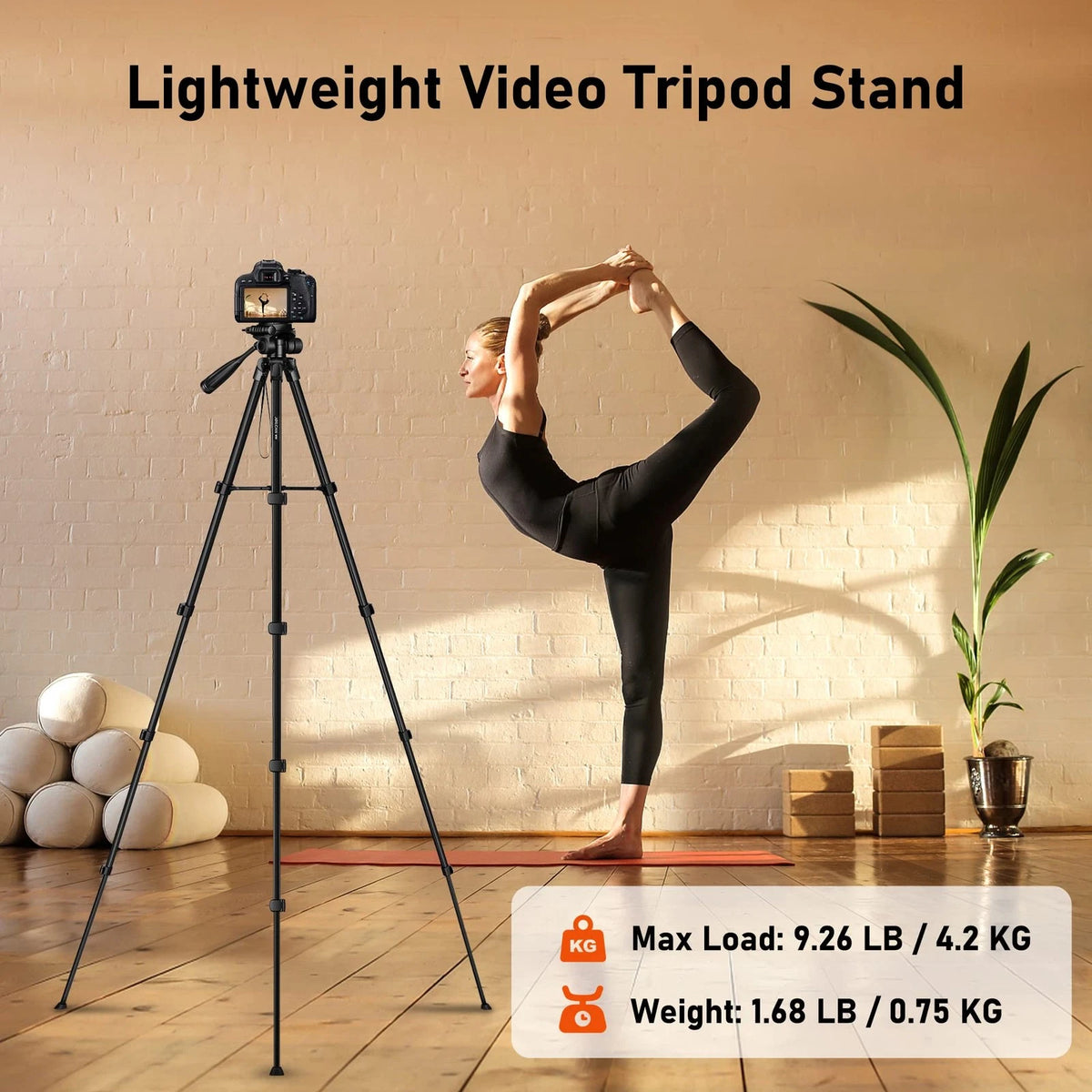 JOILCAN Camera Tripod, 68" Tablet Tripod Stand for Phone Cameras, 68", Black