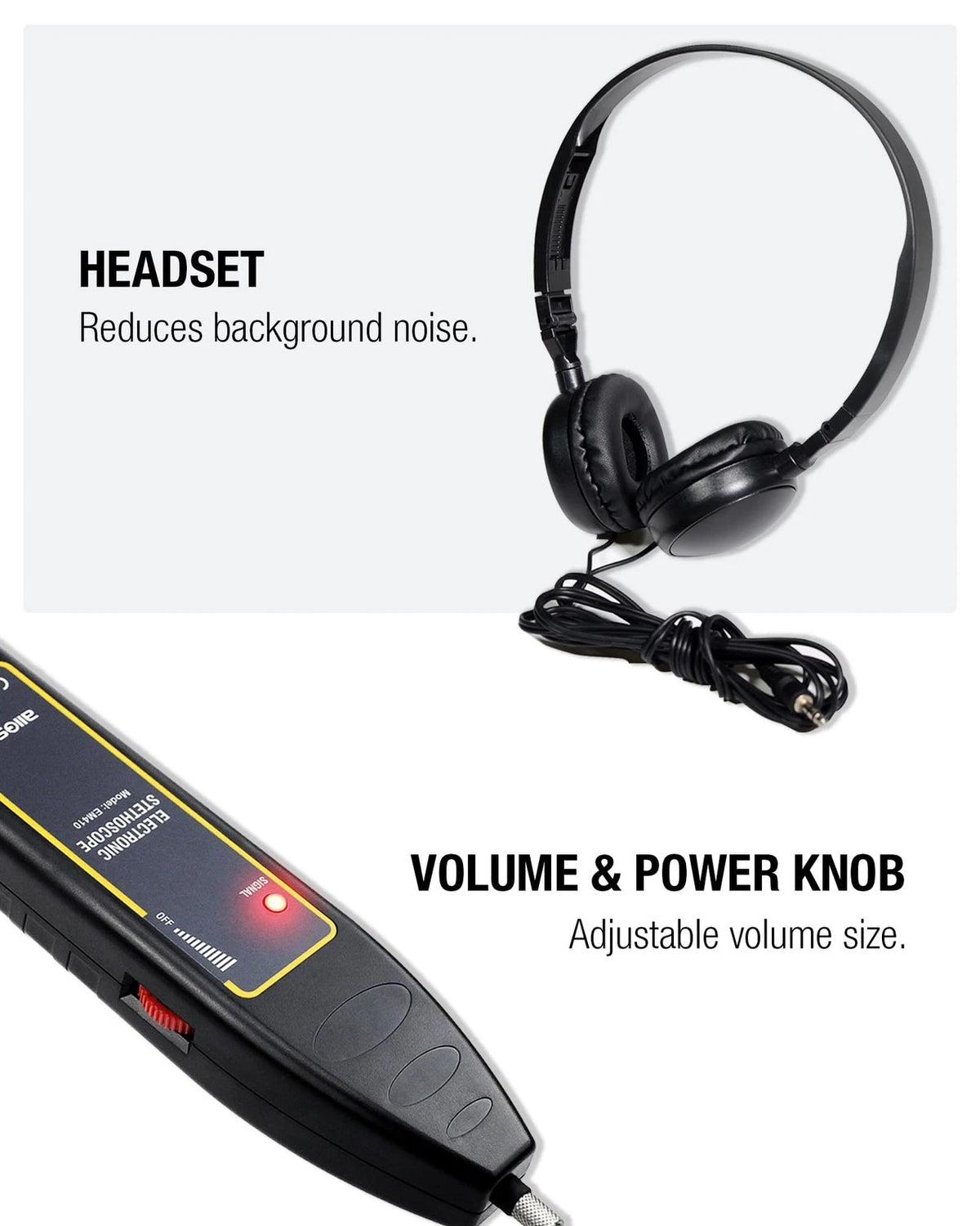 ALLOSUN Automotive Electronic Mechanics Stethoscope EAR Black