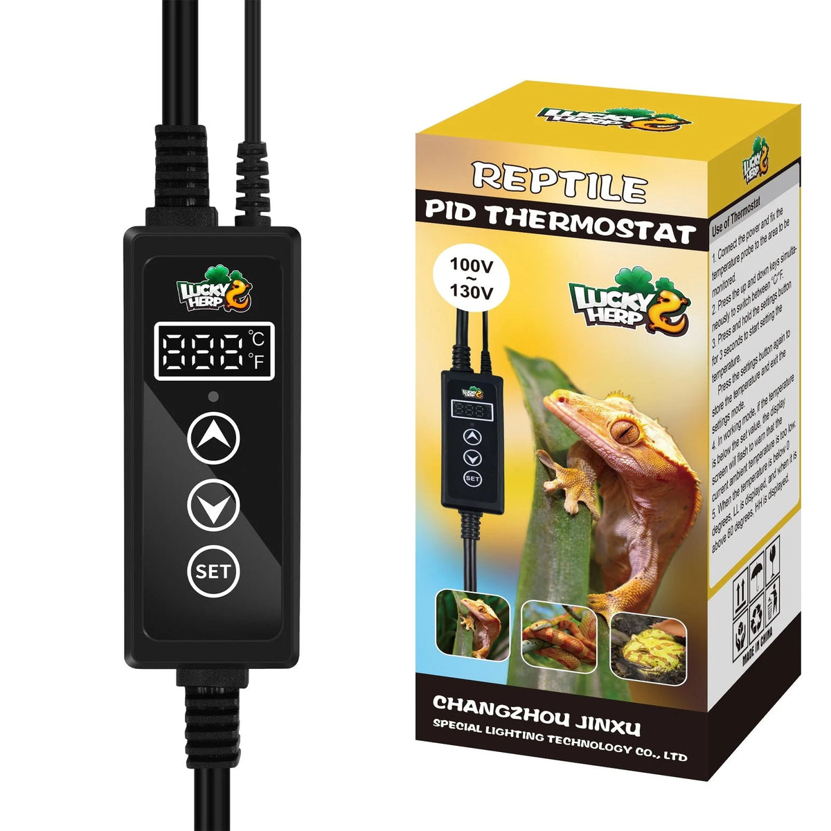 LUCKY HERP Reptile Dimming Thermostat, PID Heat Lamp Temperature Controller...