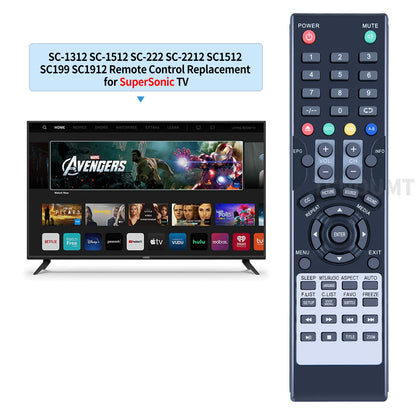Remote Control For SuperSonic TV/DVD Combo SC-2412 SC-1312 SC-1512 SC1912