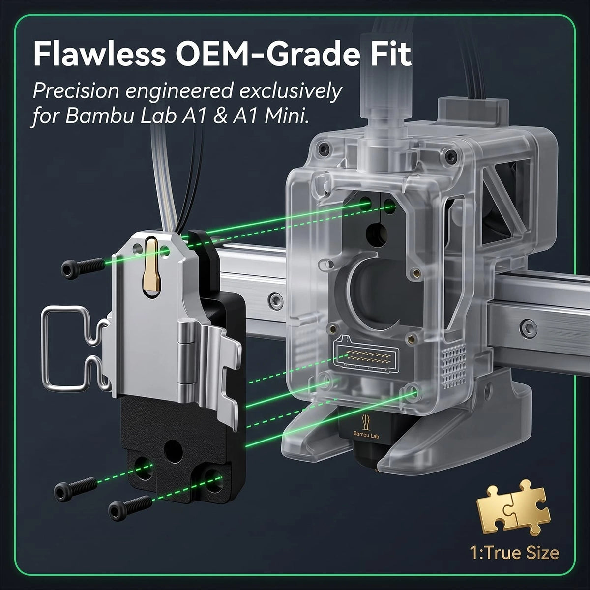Kuars Gvni Hotend Heating Assembly Replacement Compatible with Bambu Lab A1...