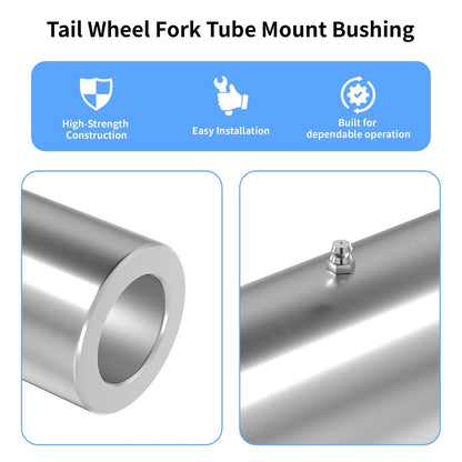 MAOTUWEILAI Tail Wheel Fork Tube Mount Bushing with Zerk Fitting, Silver