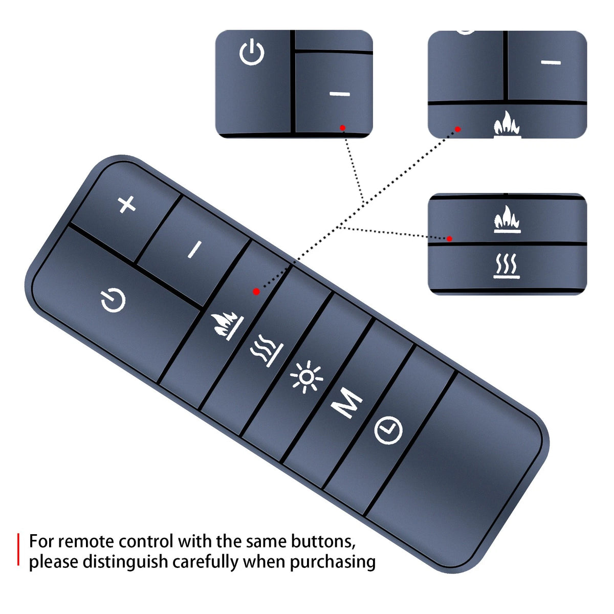 Replacement Remote Control For Bemodern Wall Electric Fire
