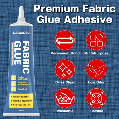 Fabric Glue Permanent, Extra Strong Adhesive, Washable Clear 1 Pack