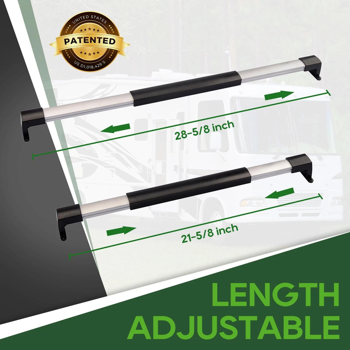 RVGUARD RV Screen Door Cross Bar Handle Adjustable from Handle, Classic