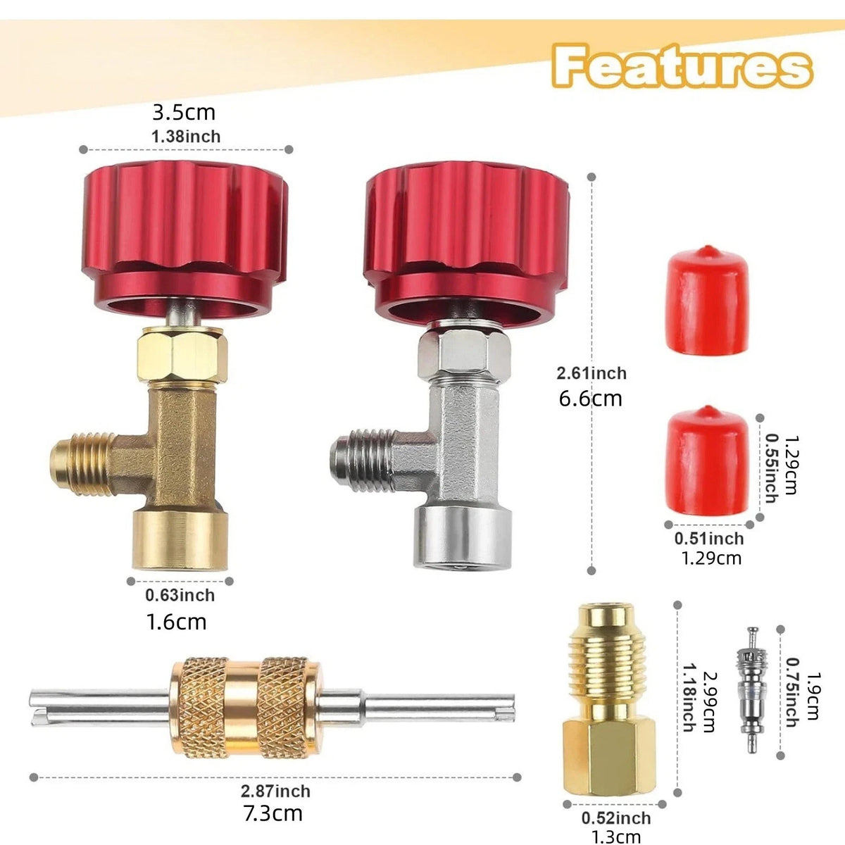 R134A Can Tap Valve Self-Sealing & Puncture Style With Adapter A/C Accessories