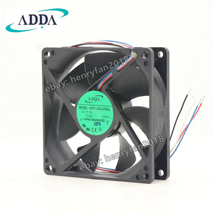ADDA AD0912UX-A7BGL Axial Fan 12V 0.5A 92*92*25MM 4wire Desktop Case Cooling Fan