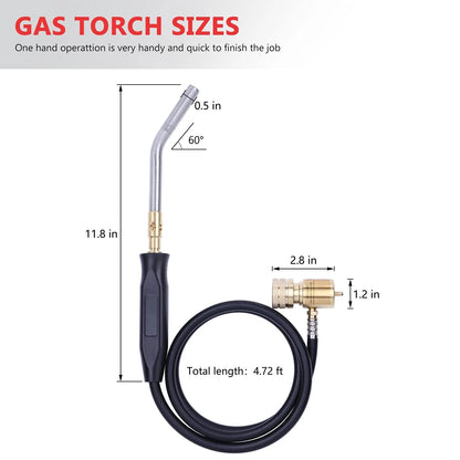 Propane Torch Hand Hose, Mapp Gas Torch,Welding Torch,Hose Length Black