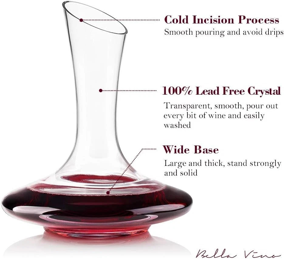 Large Elegant Red Wine Decanter Aerator Pourer -  Hand Blown bv2