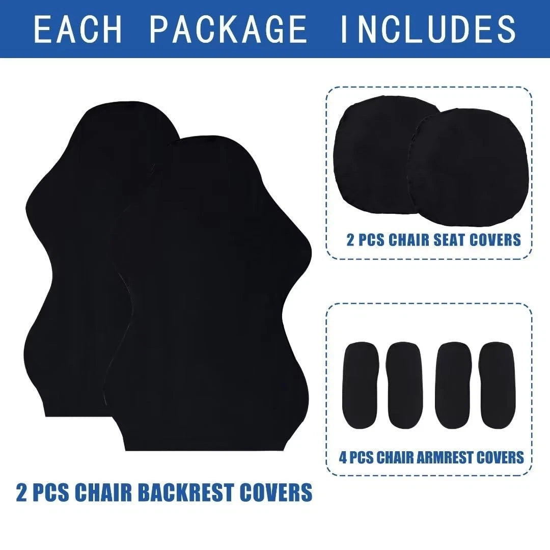 SARAFLORA 2 Pack Gaming Chair Cover, Stretchable X-Large | 2 PCS, Black