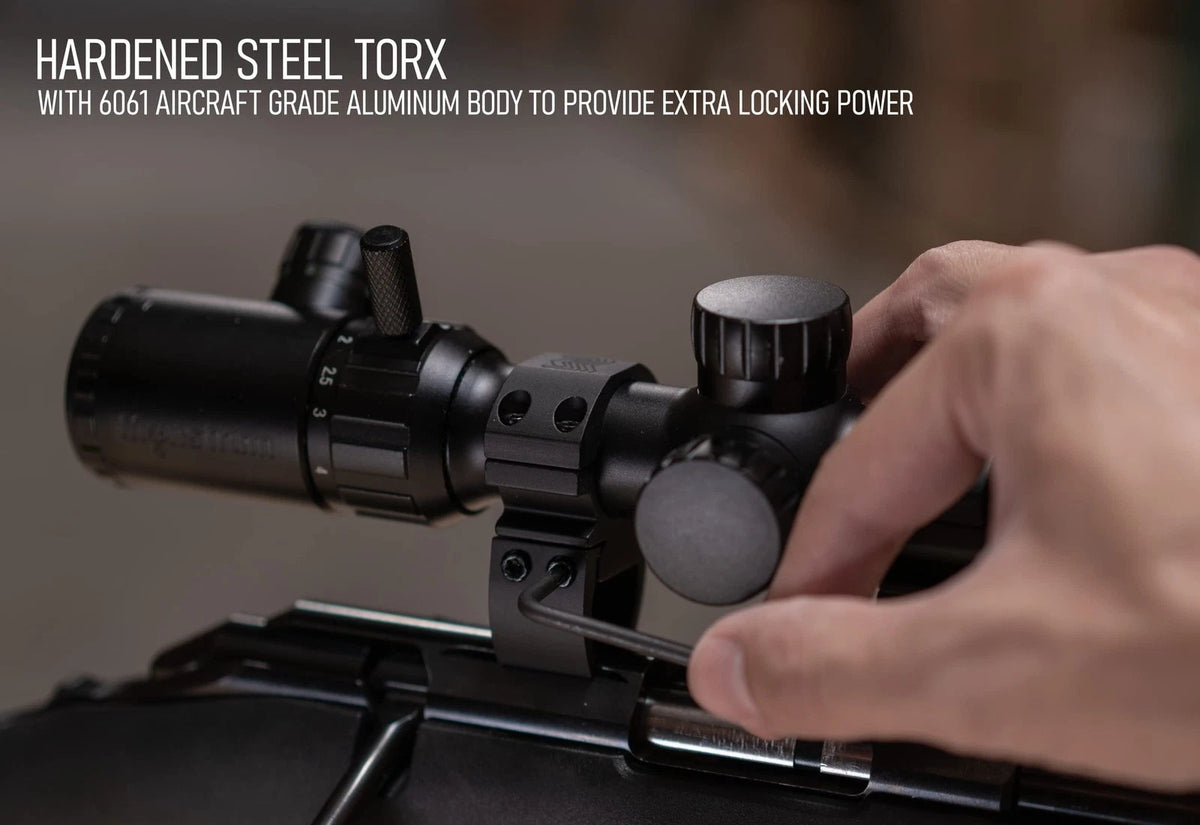 Monstrum Dovetail (11 mm / 3/8 inch) Scope Rings V2 | High Profile with Black
