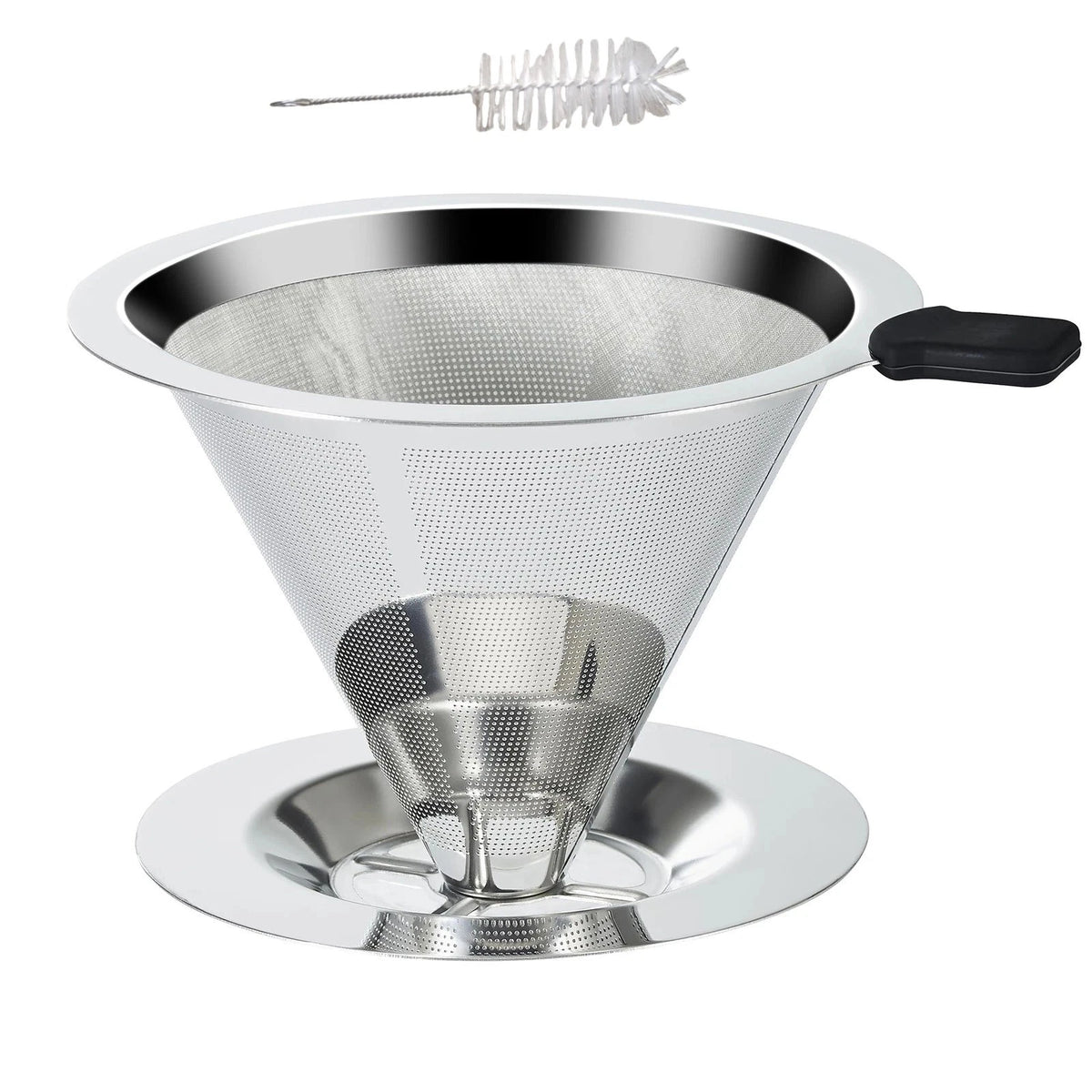 304 Stainless Steel Coffee Dripper Double Layer Filter Screen Retains Oil Fat