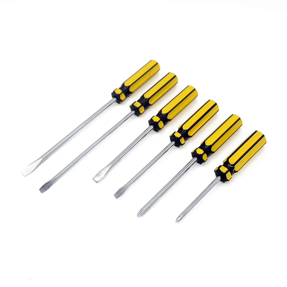ULTRA STEEL 6-Piece Screwdriver Set with Wall Rack, Tiger Stripe Multi-color