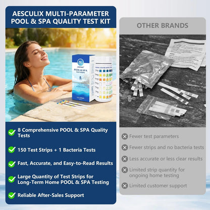 8-in-1 Pool Test Strips, 151 Strips Spa and Hot Tub Water Testing Kit, Pool...
