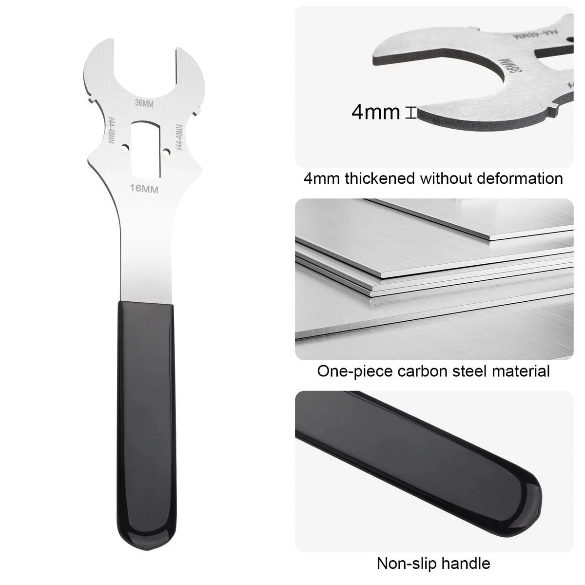 4-in-1 Bicycle Wrench for Square Taper Bottom Bracket 36 44 48mm and 16mm Nut