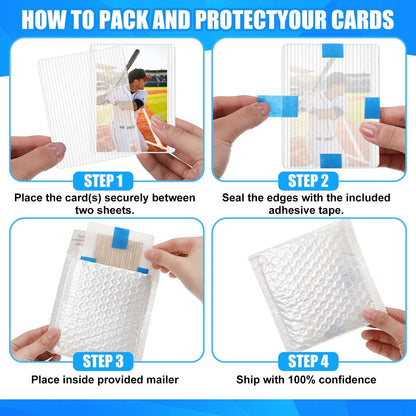 Tasdurian 151 Pcs Trading Card Shipping Kit 3.5 x 4.5 inches, Black
