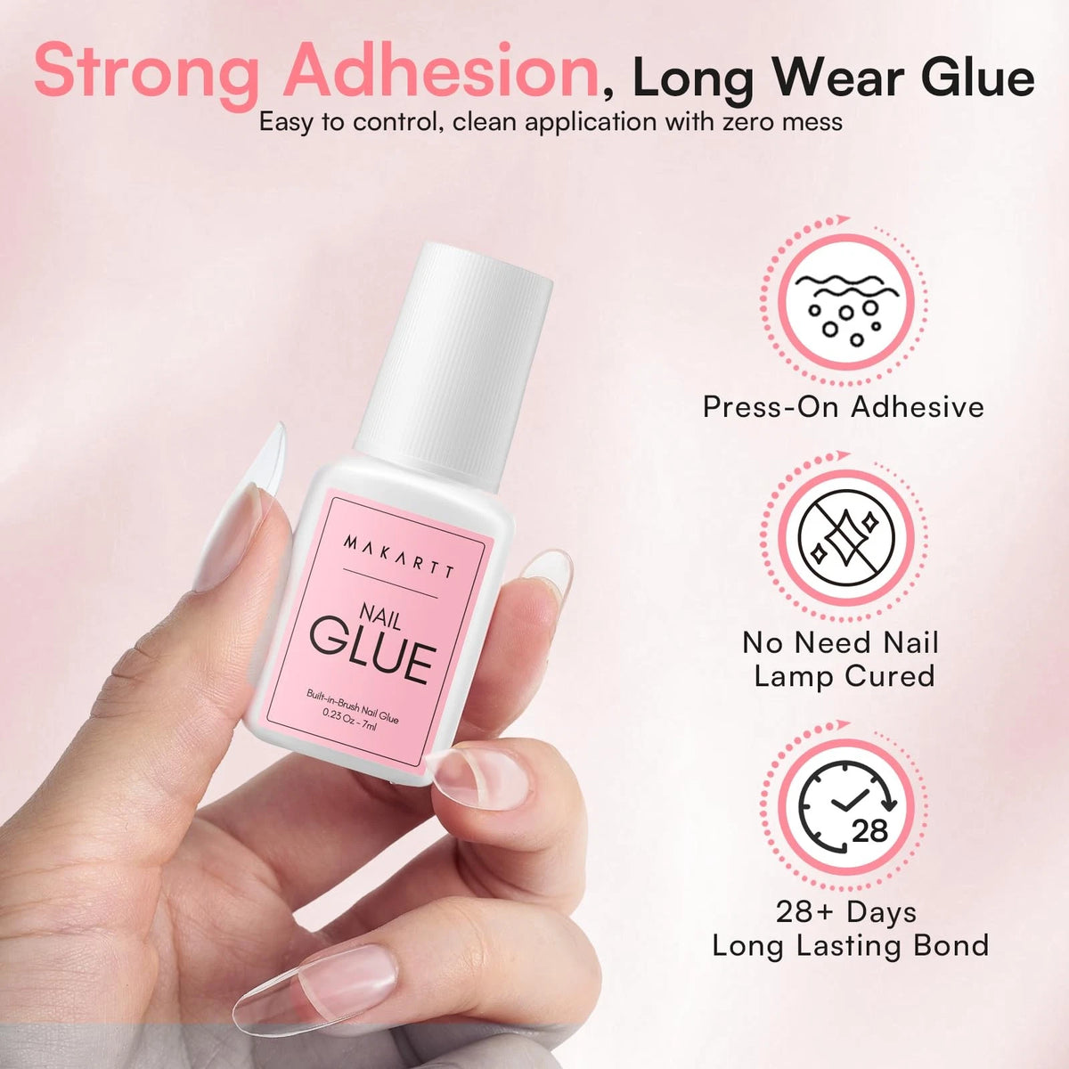 Makartt Nail Glue with 0.23 Fl Oz & 1.06 (Pack of 1 each), Clear