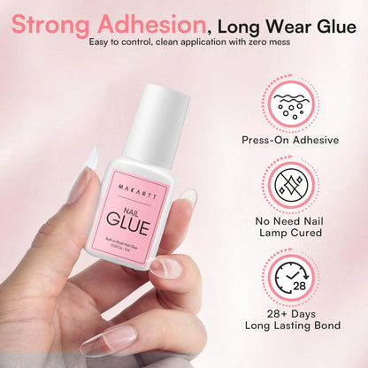 Makartt Nail Glue with 0.23 Fl Oz & 1.06 (Pack of 1 each), Clear
