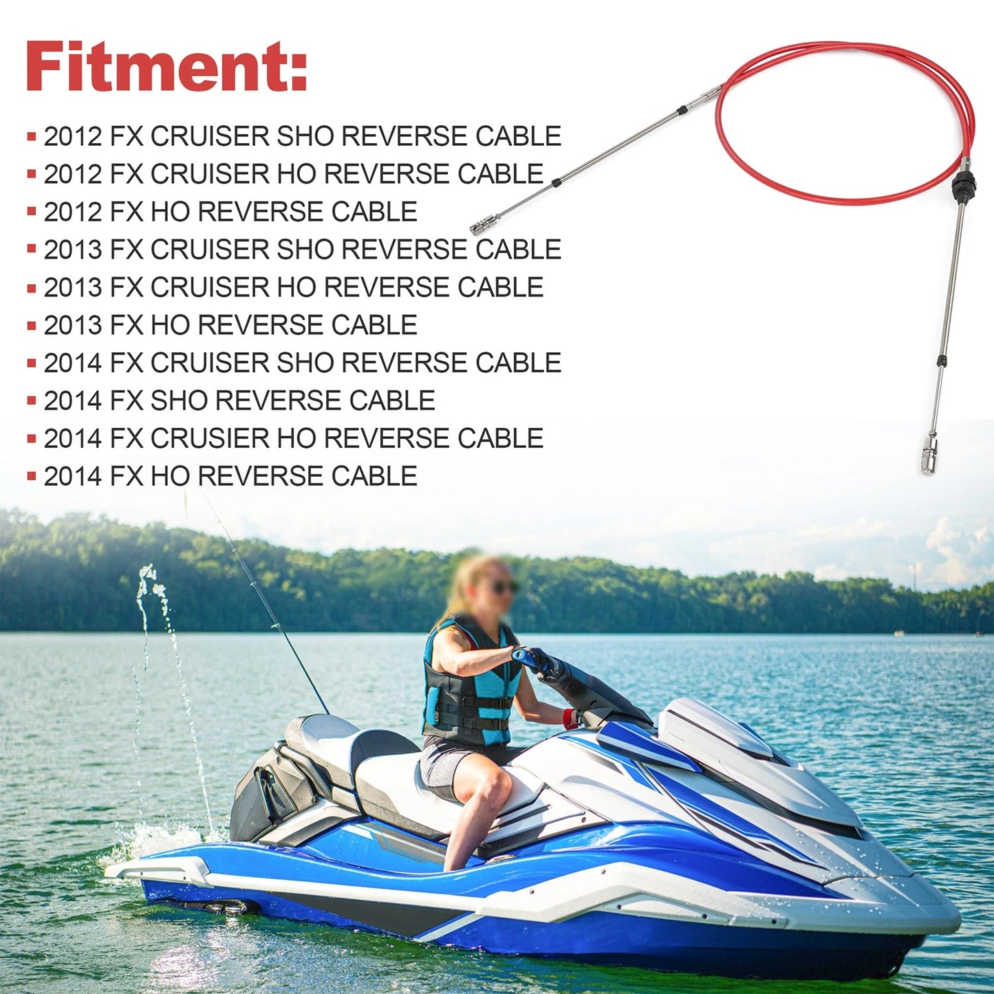 Reverse Cable F2S-U149C-00-00 for Yamaha Jet Ski FX Cruiser HO/SHO/FX HO/ FX SHO