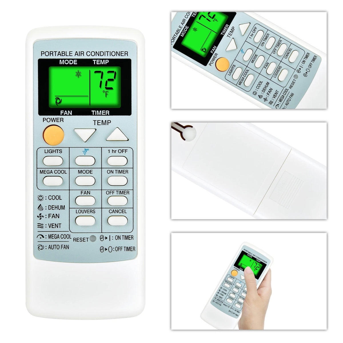 Remote Control For Sharp Air Conditioner CRMC-A805JBEZ CRMC-A663JBEZ w/Backlight