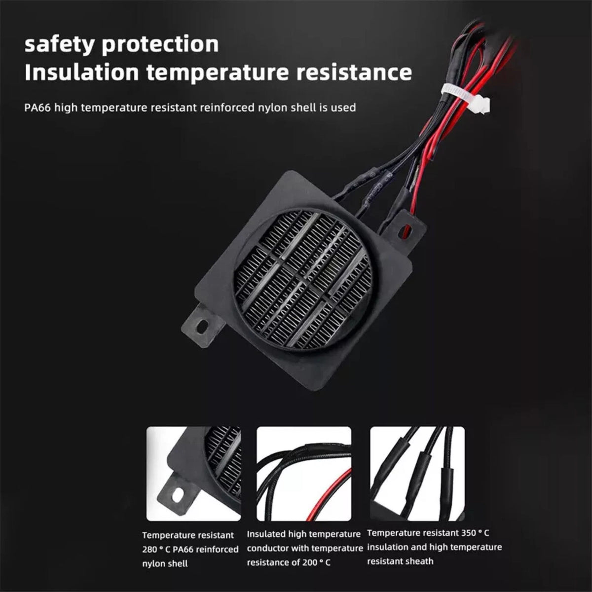 1*   12V 100W PTC Ceramic Heater 30s Rapid Heating Safety Protection