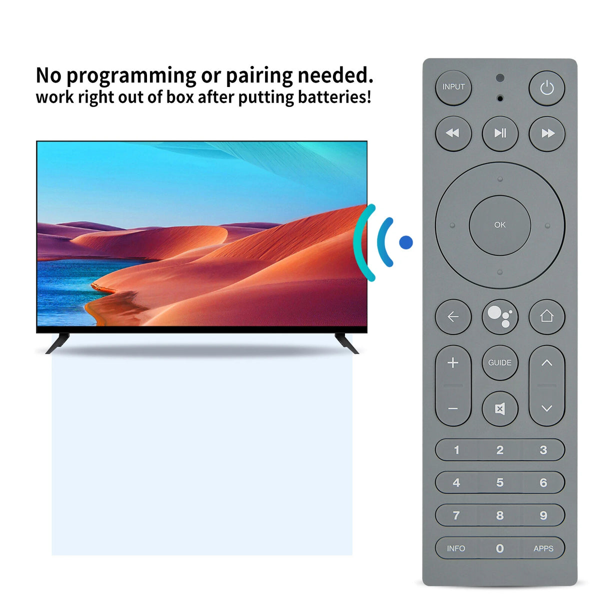Replacement Remote Control For Verizon Fios TV+ Voice Bluetooth gray